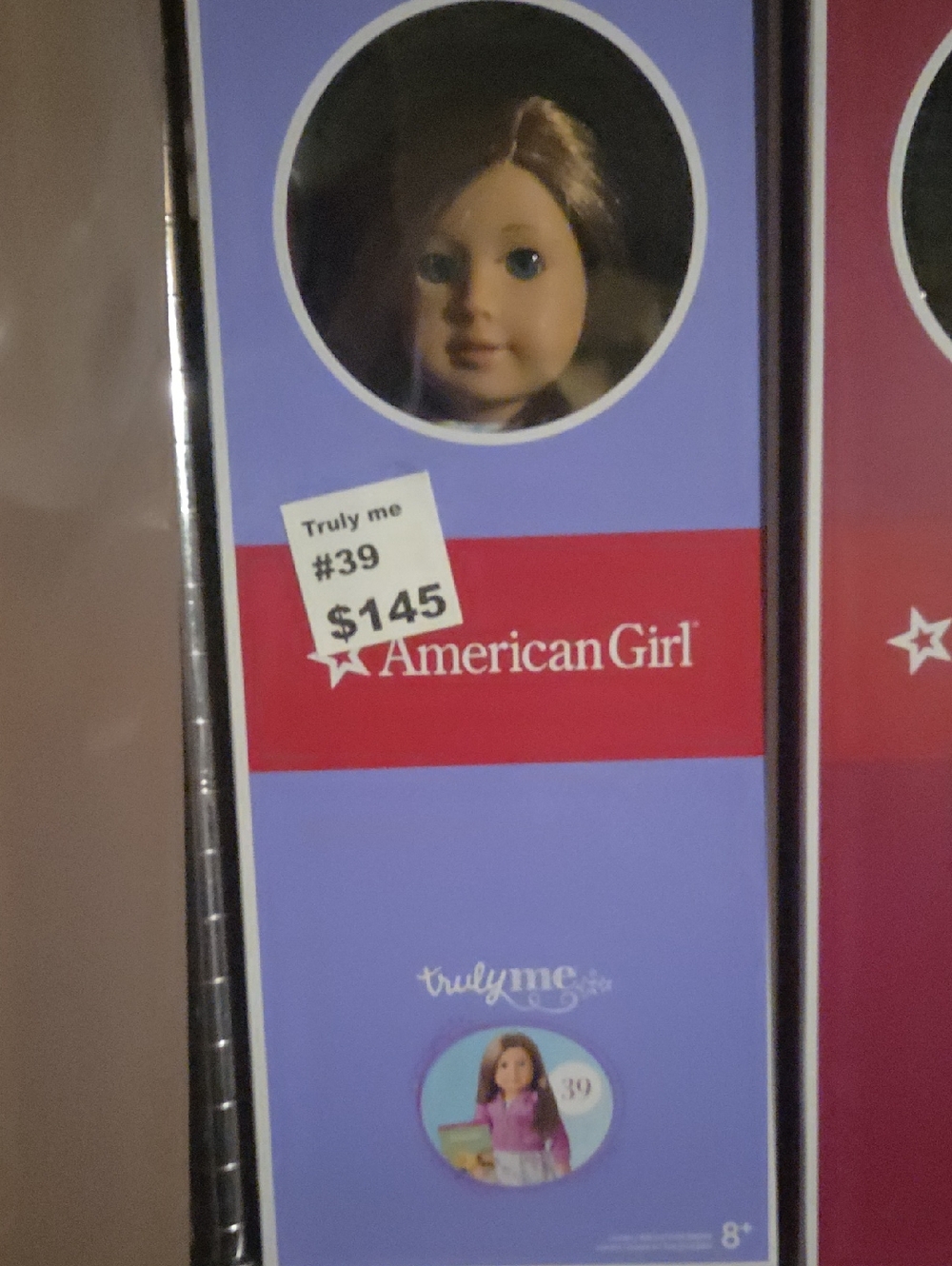 American Girl Doll in Purple and Red Branded Box